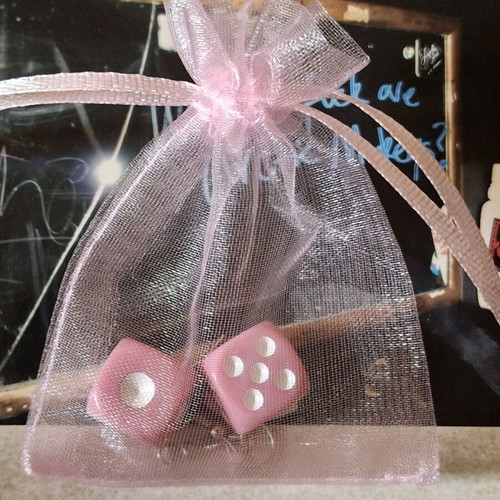Pink Dice Earrings new, pink