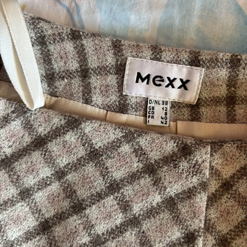 Checked skirt Elegance like new, pink-brown-beige shades, size S