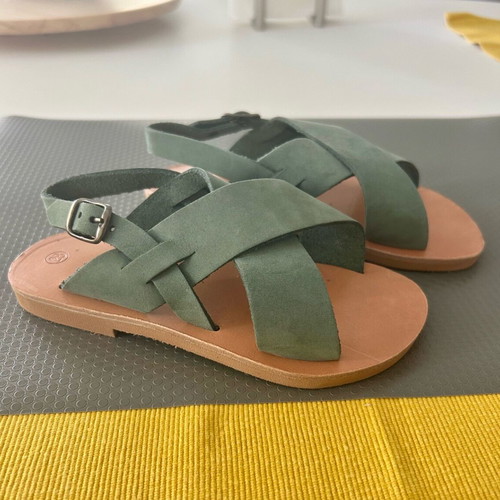 Tsakiris kids sandals handmade new, green, size 28
