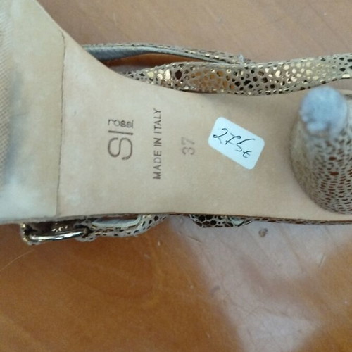 Sergio Rossi sandals used, gold suede leather, size 37