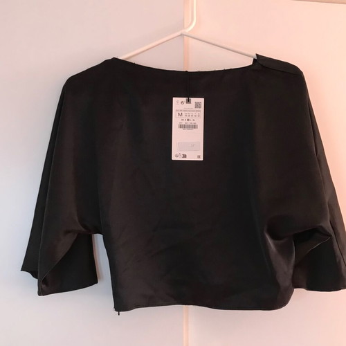 Satin black evening blouse Zara new, size M/38/10