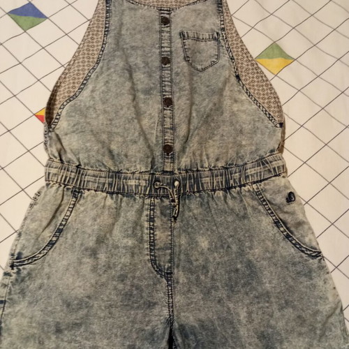 S.Oliver Vintage-Vibe Acid Wash Denim Short Overalls like new, blue