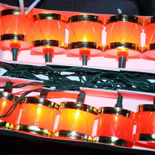Christmas drums with lights, pack of 10, decade 1991