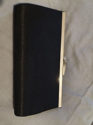 Black evening clutch bag new with silver details