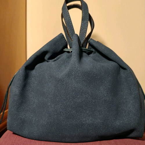 Women's crossbody bag with suede texture new, blue