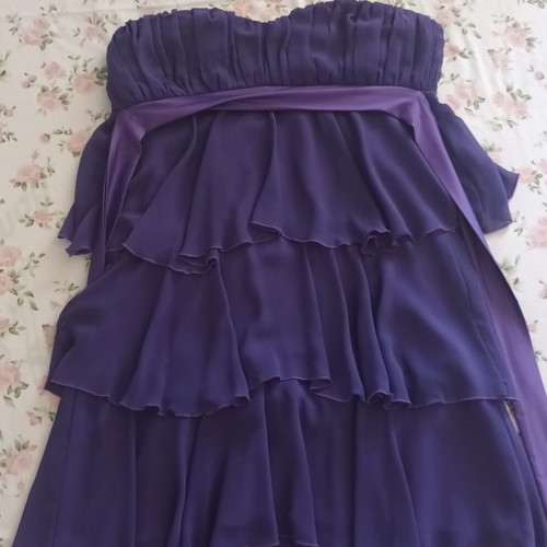 Strapless dress with tulle like new, purple, size L