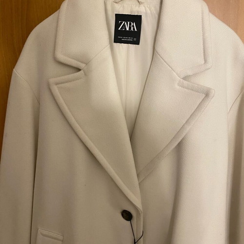 Zara Oversized Long Soft Straight Coat New, White
