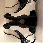  #ΠΡΟΣΦΟΡΑ#  Moncler άσπρο μαύρα παπούτσια μποτάκια με κορδόνια νούμερο 38