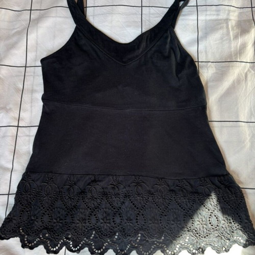 Zara Collection μαύρο τοπ με λεπτές τιράντες μέγεθος S σαν καινούργιο με δαντέλα