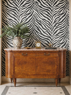 English Sideboard Late 19th Century with Art Deco Influences and Marble Top Like New