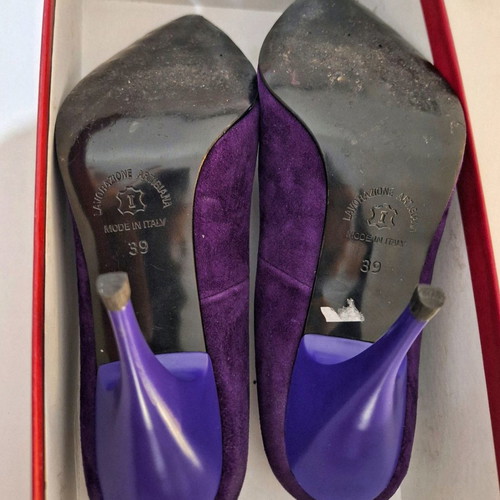 Petridis purple pumps used, size 39, 10 cm heel