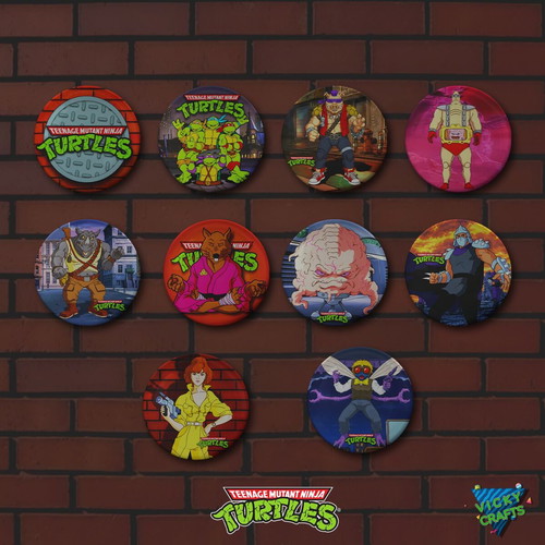 Teenage Mutant Ninja Turtles Pin Set 10 Pieces New, 3 cm