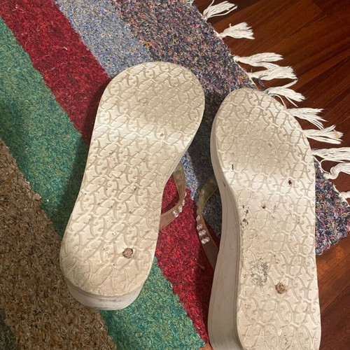 Flip flops high platform used, size medium, white