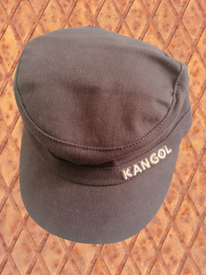 Kangol Army Style Hat like new, children's medium, brown cotton twill