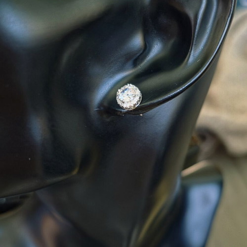 Silver 925 earrings with cubic zirconia, handmade