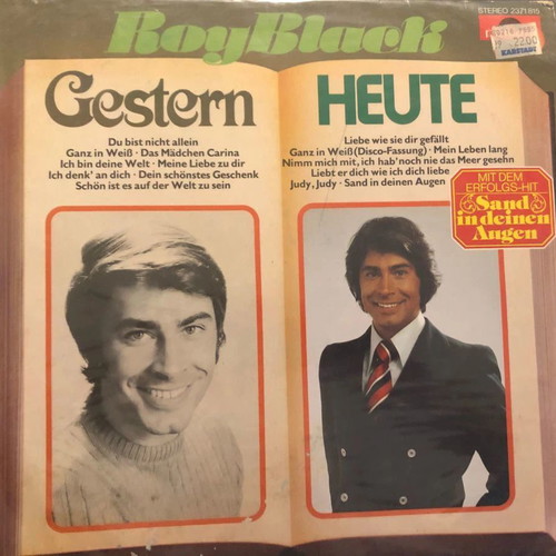 Vinyl Roy Black – Gestern - Heute German Copy Vocal Easy Listening Record Near Mint