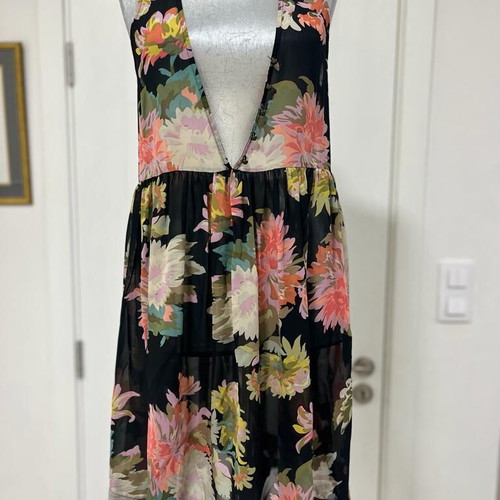 Maeve Anthropologie Violetta Babydoll Dress Tunic Sheer Floral Lace Size XS like new