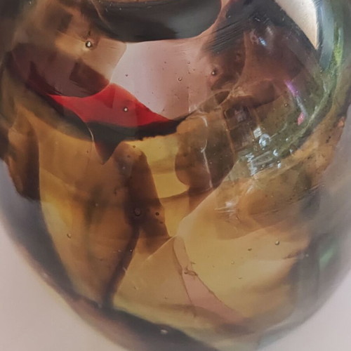 Αντίκα χειροποίητο διακοσμητικό βάζο jar από φυσητό γυαλί σαν καινούργιο