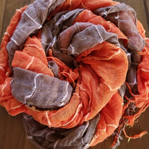 Cotton scarves new with subtle gold thread, set of 2 pieces