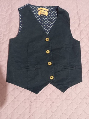 Gang Boys' Vest Like New, Dark Blue with White Motorcycle Design Size 4