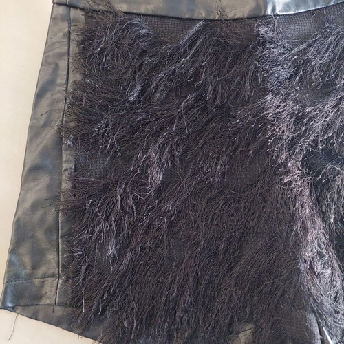 Relish eco leather black shorts new, with fringes