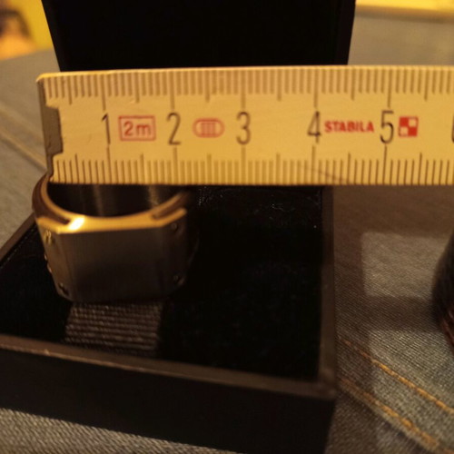 Dyrberg Kern leather bracelet and ring set like new, brown