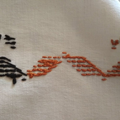 Handmade embroidered tablecloth new with lace and geometric patterns