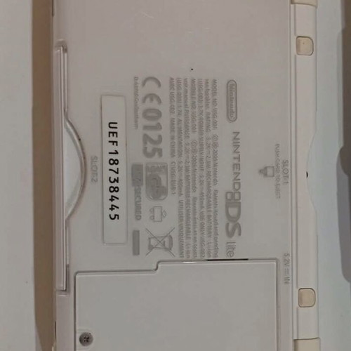 Nintendo DS Lite White used with Super Mario case and charger