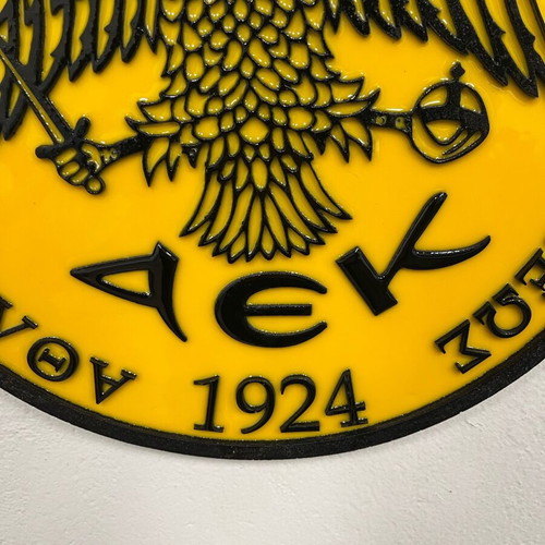 AEK wall decoration new, 42 cm diameter, resin handmade
