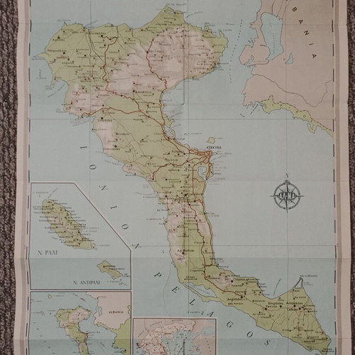 Corfu road and tourist map used, 1971 edition