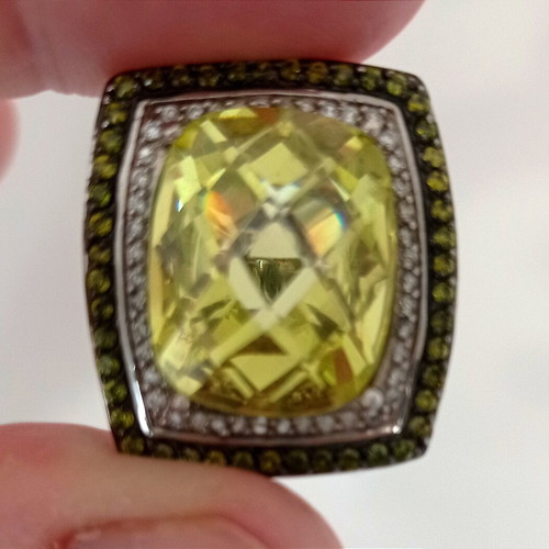 Statement silver 925 ring with citrine, new