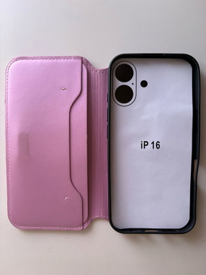 Θήκη iPhone 16 book ροζ σαν καινούργιο με θήκες καρτών