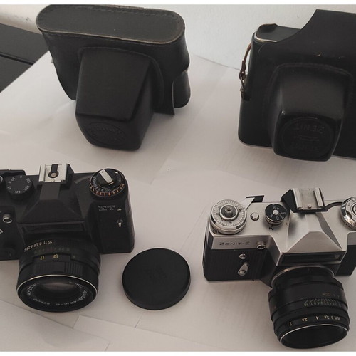 Zenit vintage analog cameras pack of 2 with Helios lenses used
