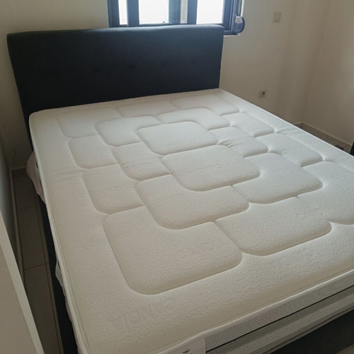 Entos Virgin double bed 160x200 cm fabric gray like new
