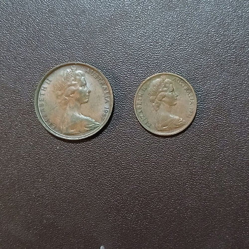 Australian 1 and 2 pence coins