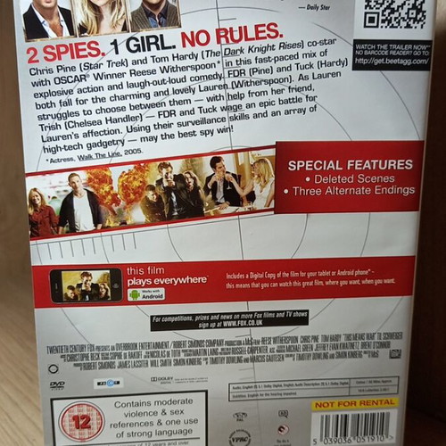 This Means War DVD like new with English subtitles