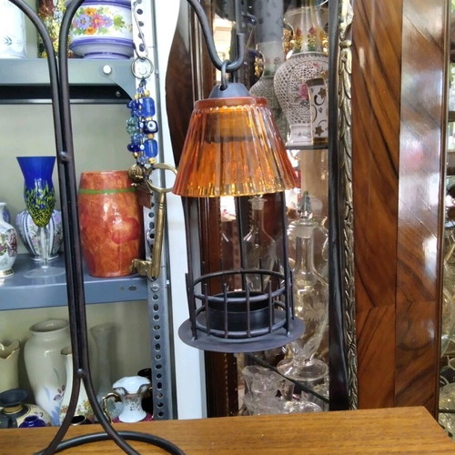 Tabletop candlestick with double bases like new, metal stand
