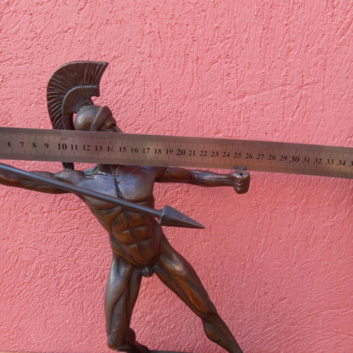 Leonidas sculpture used, tin on marble base