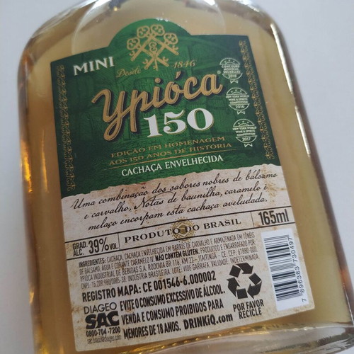 Ypióca 150 Brazilian Cachaça aged 165ml
