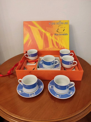 Vicko coffee cup set new, 6 pieces with saucers