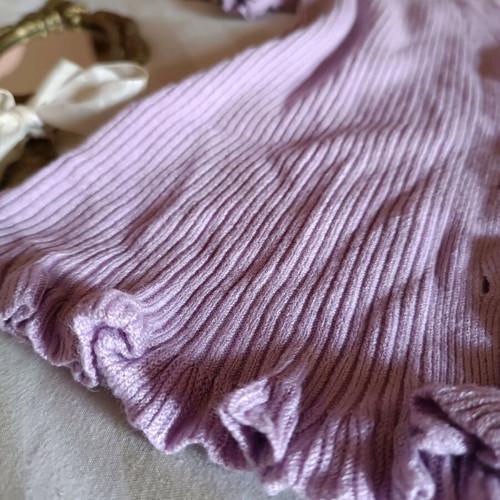 Short-sleeve cardigan used, size S, purple