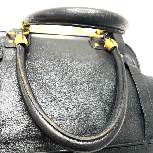 Zac Posen черна кожена чанта употребявана с златисти детайли