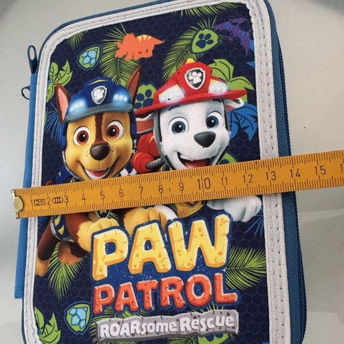 Paw Patrol double pencil case with markers and crayons, new