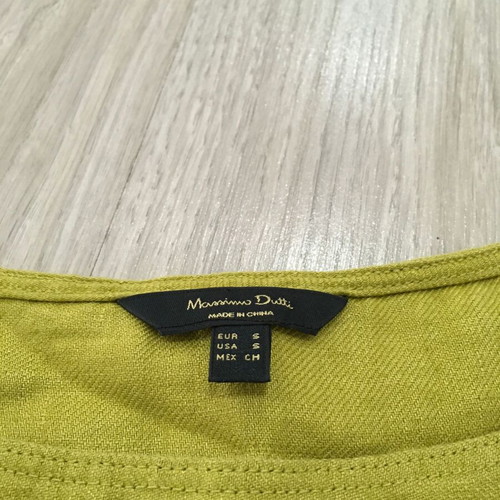 Massimo Dutti linen top size S like new, olive green and yellow