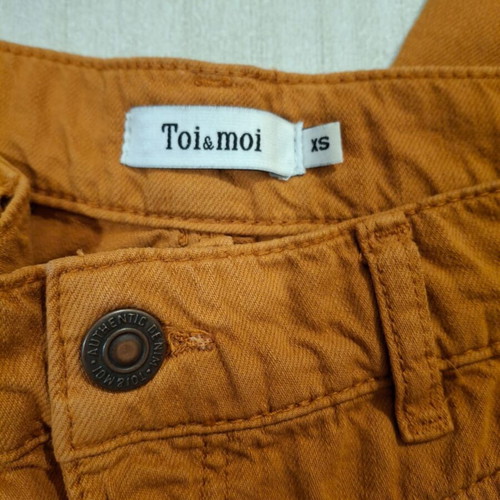 Toi Moi High-Waisted Jeans for Girls 16 Years Like New, Orange, XS