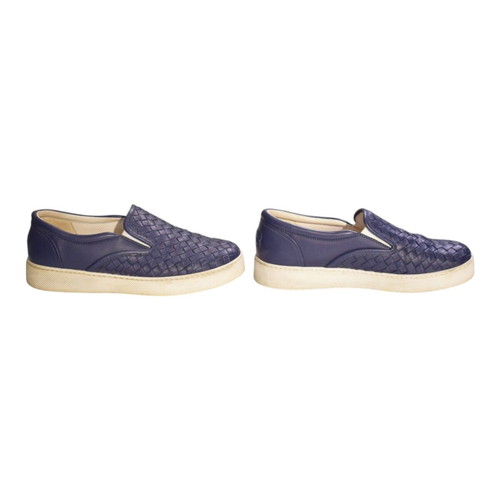 Bottega Veneta Blue Slip-On Sneakers Size 40 Used with Dust Bag