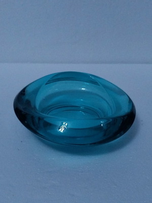 Rudolf Jurnikl Wave Art Glass Bowl like new, Czech design 1962