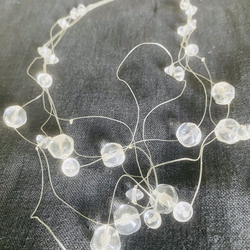 Illusion Necklace like new with transparent beads on invisible thread