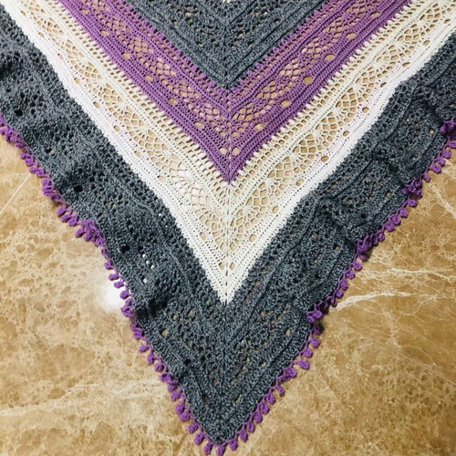Knitted PANSIES scarf new, multicolor