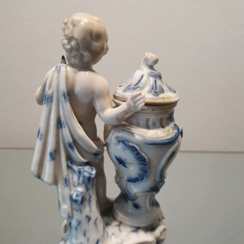 Johanson Roth Porcelain Cupid statue with amphora used